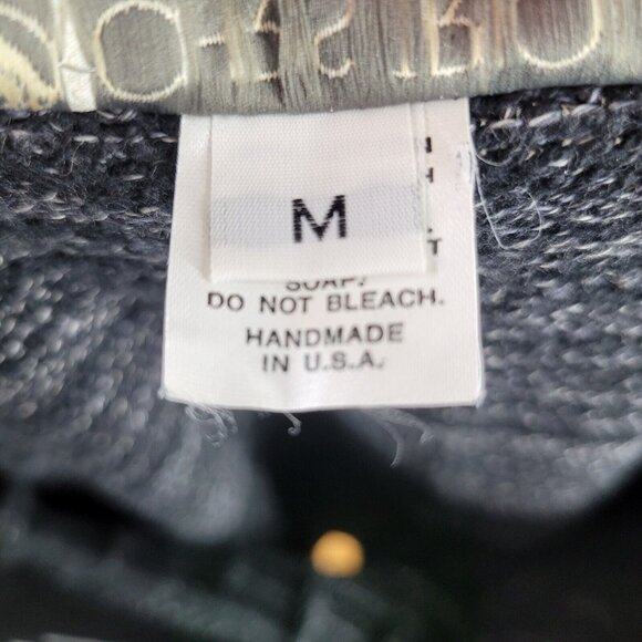 Chris Triola Knit Skirt Medium Gray Art To Wear One Of A Kind Elastic Waist Pull - Picture 6 of 7